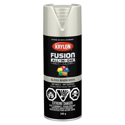 Fusion All-In-One Paint and Primer, Gloss, River Rock, 12 oz, Can