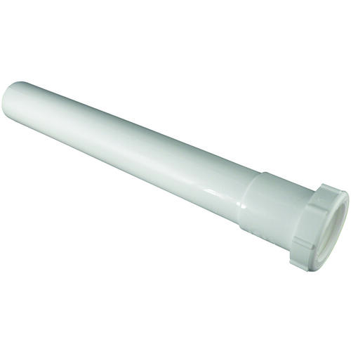 Pipe Extension Tube, 1-1/2 in, 12 in L, Slip-Joint, Plastic, White