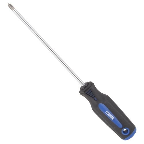 Screwdriver, #1 Drive, Phillips Drive, 9-3/4 in OAL, 6 in L Shank Satin Chrome Plated