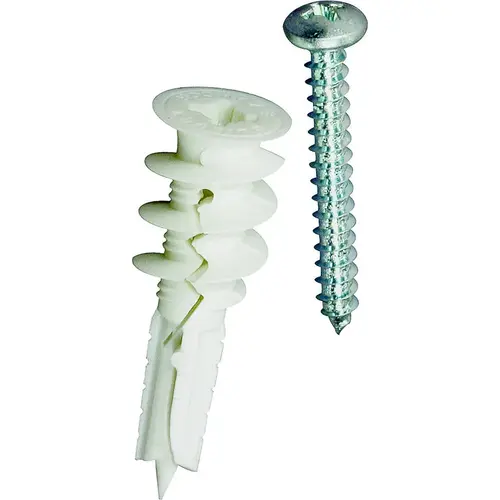 Buildex E-Z Ancor 11364A 11364 Wall Anchor, 1-5/8 in L, Fiber Nylon/Plastic, Zinc, 75 lb - pack of 4