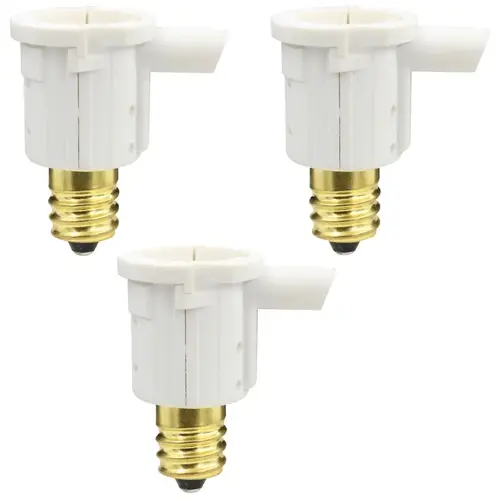 Candelabra Base Adapters, 3PK White - pack of 3