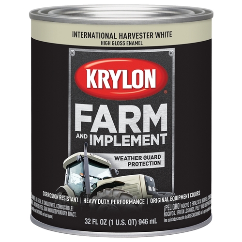 KRYLON K02034000-XCP2 Farm and Implement Paint, High-Gloss, International Harvester White, 1 qt - pack of 2
