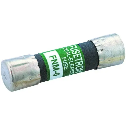 Bussmann FNM-10 Time Delay Fuse, 10 A, 250 V, 200 A, 10 kA Interrupt, Melamine Body Green