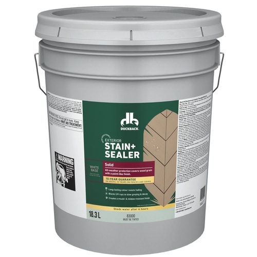 Exterior Stain and Sealer, White Base, Liquid, 5 gal