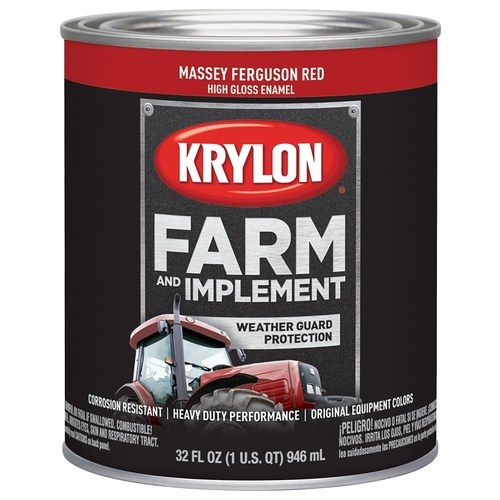 Farm and Implement Paint, High-Gloss, Massey Ferguson Red, 1 qt - pack of 2