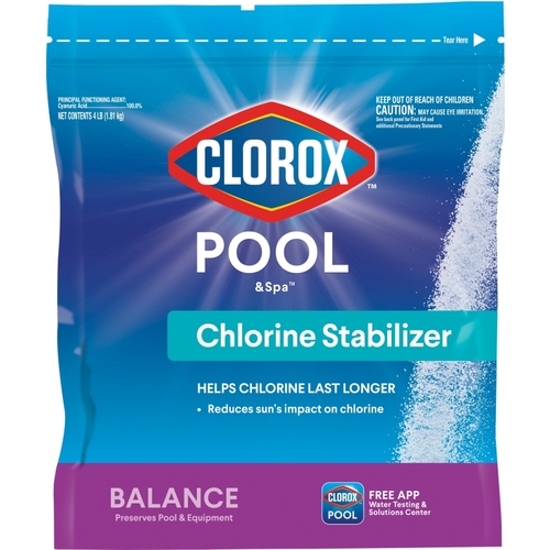 CLOROX 12004CLX Chlorine Stabilizer, 4 lb Bottle, Granular, White