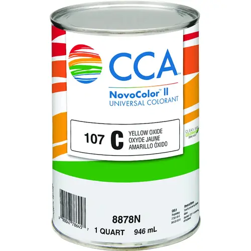 NovoColor II Series 076.00.005 Universal Colorant, Yellow Oxide, Liquid, 1 qt