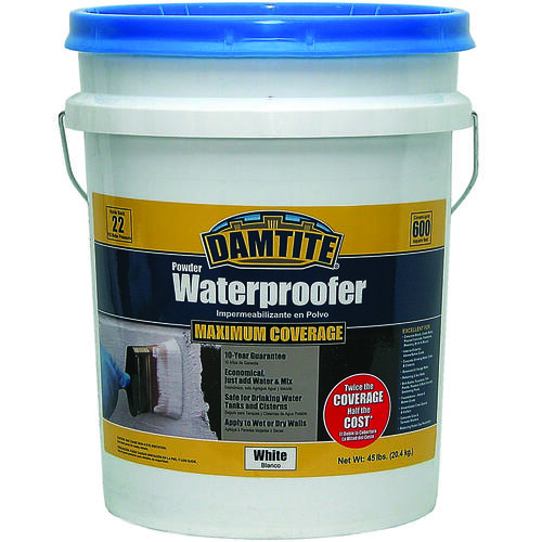 Powder Waterproofer, White, Powder, 45 lb Pail