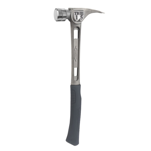 TI-BONE III Curved Claw, Smooth Face Hammer, 15 oz Head, Titanium Head, Black Handle