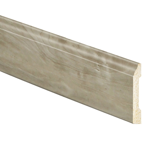 Baseboard Moulding, 8 ft L, 3.19 in W, 3/4 in Thick, Square Edge Profile, Polystyrene - pack of 12