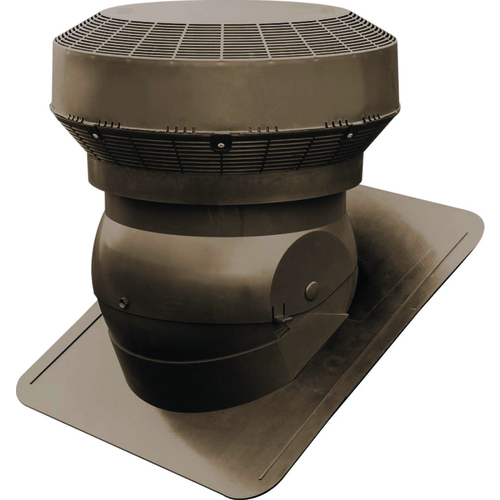 Roof Vent, 18-3/8 in OAW, 117 sq-in Net Free Ventilating Area, Polypropylene, Brown