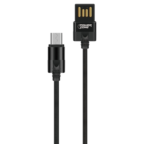 Micro Charging Cable, PVC, Black, 3 ft L