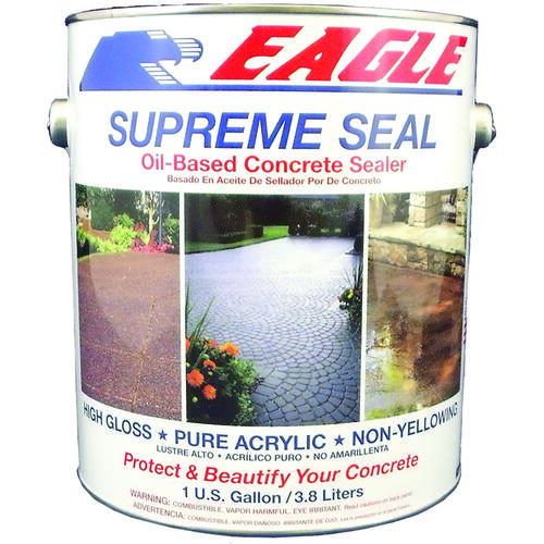 SUPREME SEAL Concrete and Paver Sealer, Clear, Liquid, 1 gal Can