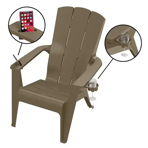 Gracious Living 11800-20 Contour Adirondack Adirondack Chair, Resin Seat, Resin Frame, Woodland Brown Frame