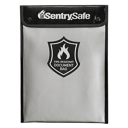 Sentry Safe FBWLZ0 Document Bag, 0.1 cu-ft Capacity, 15 in H x 11 in W x 1-1/2 in D Exterior, Yes, Zipper, Snap Lock