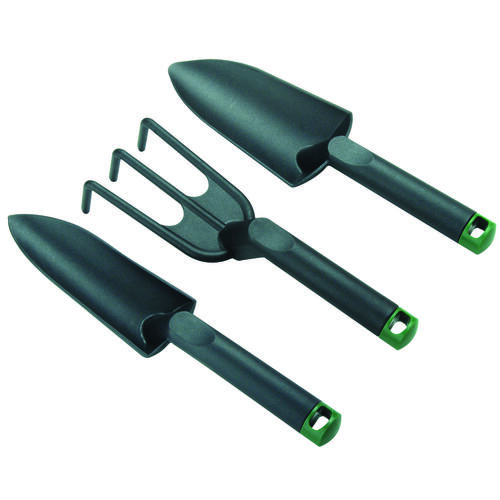 Hand Gardening Tool Set, Plastic, 3-Piece Black