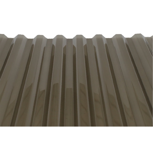 TUFTEX 1419B-XCP10 PolyCarb Series Greca Roof Panel, 10 ft L, 26 in W, Corrugated Profile, 0.032 in Thick Material, Smoke - pack of 10