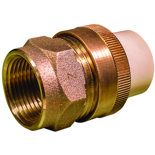 Transition Pipe Adapter, 3/4 in, Solvent x FIP, Brass/CPVC