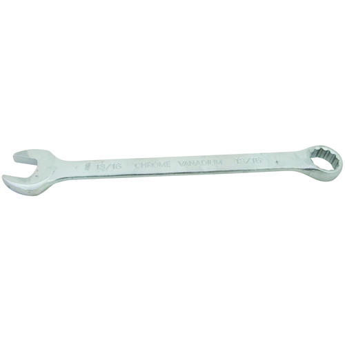 Combination Wrench, SAE, 13/16 in Head, Chrome Vanadium Steel