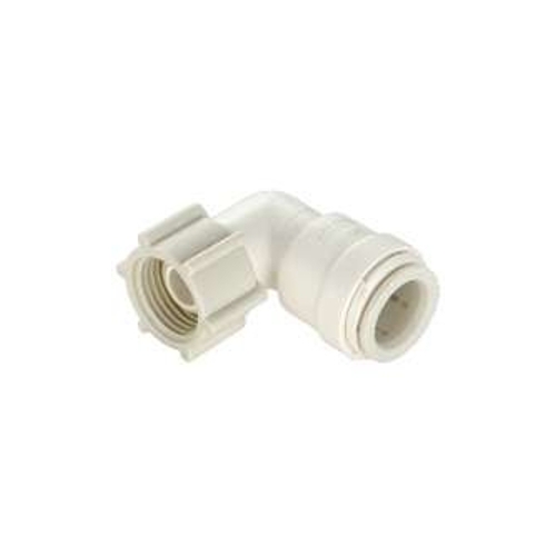 Swivel Pipe Elbow, 1/2 x 3/4 in, 90 deg Angle, Plastic, Off-White, 100 psi Pressure