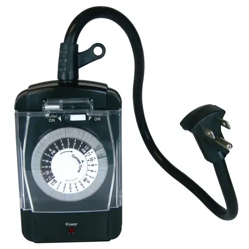 PowerZone TNO24111 15A 125V 1875W Black 24 Hr. Outdoor Timer