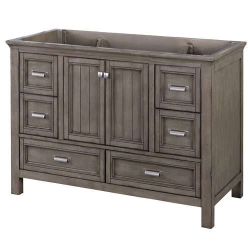 Foremost BAGV4822D Brantley Series Vanity, Wood, Distressed Gray, 2-Cabinet Door, 6-Drawer