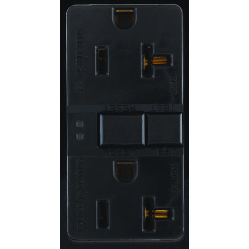 Eaton SGF20BK GFCI Duplex Receptacle, 2 Pole, 20 A, 125 V, Back, Side