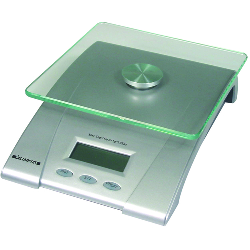 0930160030000 Electronic Kitchen Scale, 5 kg Capacity, LCD Display, Glass Platform, kg, lb