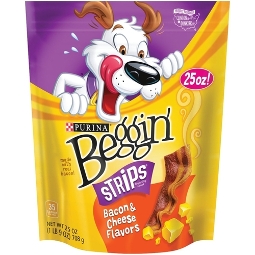 Dog Treat, Bacon, Cheese Flavor, 2 oz Pack
