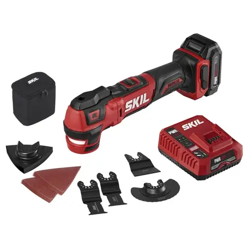 Oscillating Multi-Tool Kit, Battery Included, 12 V, 2 Ah, 18,000 opm, 3.6 deg Oscillating