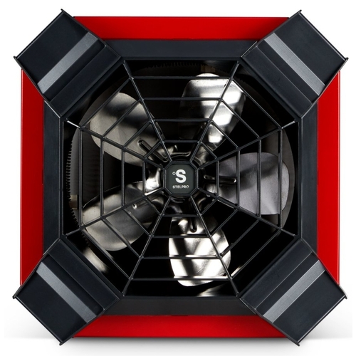 Stelpro SGH4002R Spider Electric Fan Heater, 16.7 A, 208/240 V, 3000, 4000 W, 13,650 Btu, 400 sq-ft Heating Area Red