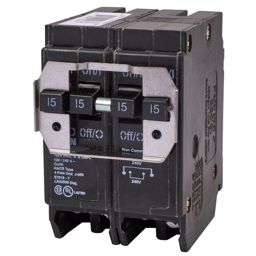 Circuit Breaker, Quad Type DNPL, 15 A, 4 -Pole, 120/240 VAC