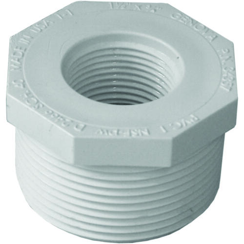 Reducer Bushing, 1-1/2 x 3/4 in, MPT x FPT, PVC, SCH 40 Schedule