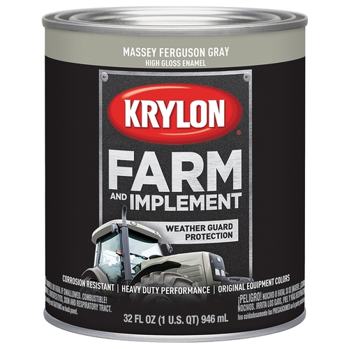Farm and Implement Paint, High-Gloss, Massey Ferguson Gray, 1 qt