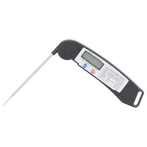 Thermometer, 1/8 in W Blade, Stainless Steel Blade, Plastic case, Stainless Steel Probe Needle, 6 in OAL Black