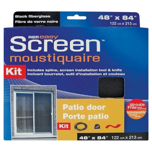 RCR CSG4884BK Easy Screen SG4884BK Moustiquaire Screen, 84 in L, 48 in W, Fiberglass, Black