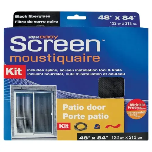 Easy Screen SG4884BK Moustiquaire Screen, 84 in L, 48 in W, Fiberglass, Black