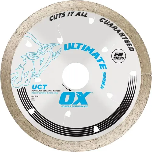 ULTIMATE -UCT-4.5 Saw Blade, 4-1/2 in Dia, Diamond Cutting Edge, Continuous Rim