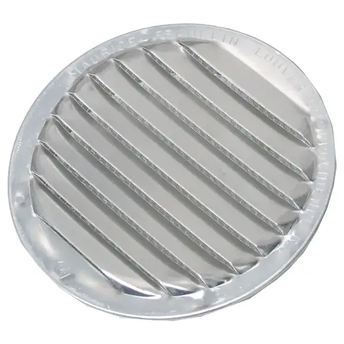 Mini Louvers Vent, 4.59 in Dia, Round, Aluminum, Mill