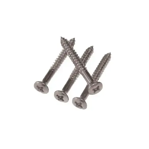 Screw, 1 in L, Fine Thread, Oval, Trim Head, Square Drive, Aluminum, Satin Titanium, 24 BAG