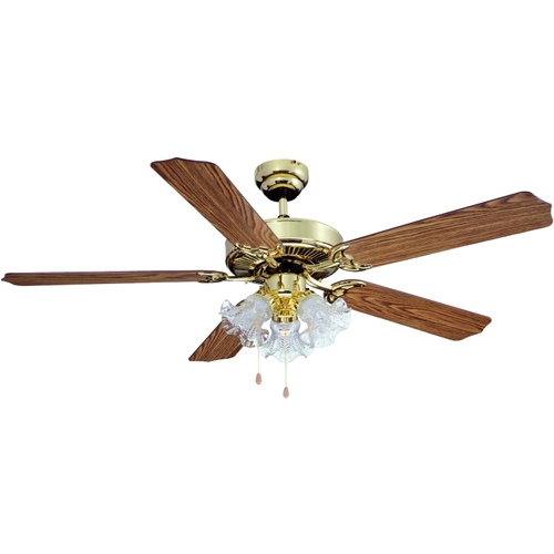 Ceiling Fan Light Kit, 3-Speed, 5-Blade, 52 in Sweep