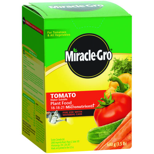 Miracle-Gro 2756510 Water Soluble Tomato Plant Food, 500 g Box, 18-18-21 N-P-K Ratio