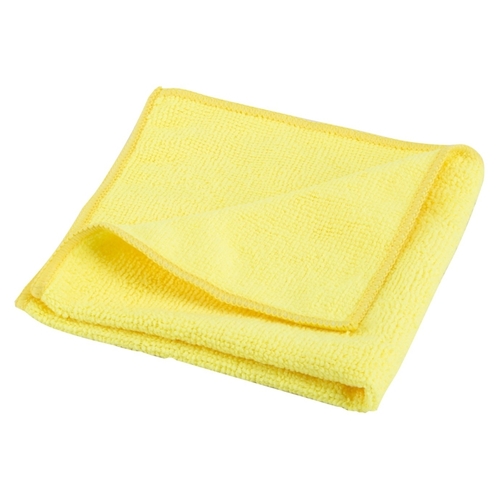 Cleaning Cloth, 12 in L, 12 in W, Microfiber, Yellow