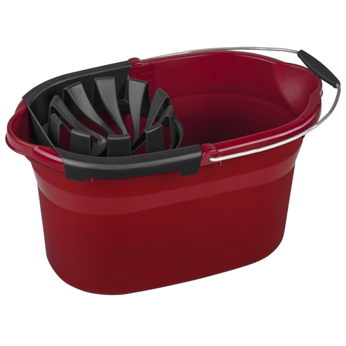 COLORmaxx Mop Wringer Bucket, 17-1/2 qt Capacity, Red - pack of 4