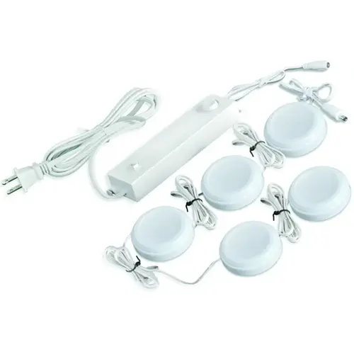 Good Earth Lighting AC1072-WHG-05LF2- AC1072-WHG-05LF2 Plug-In Puck Kit, 0.1 A, 120 V, 7.97 W, 2-Lamp, LED Lamp, 486.1 Lumens