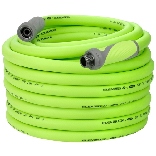 Flexzilla HFZG5100YWS-N/CA SwivelGrip Garden Hose, 5/8 in, 100 ft L, GHT, Polymer, Green