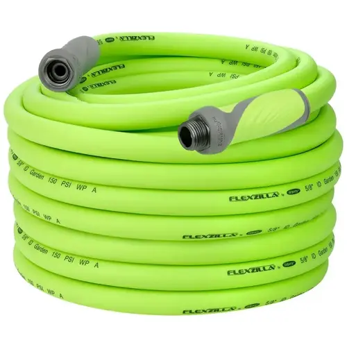 Flexzilla HFZG5100YWS-CA SwivelGrip Garden Hose, 5/8 in, 100 ft L, GHT, Polymer, Green