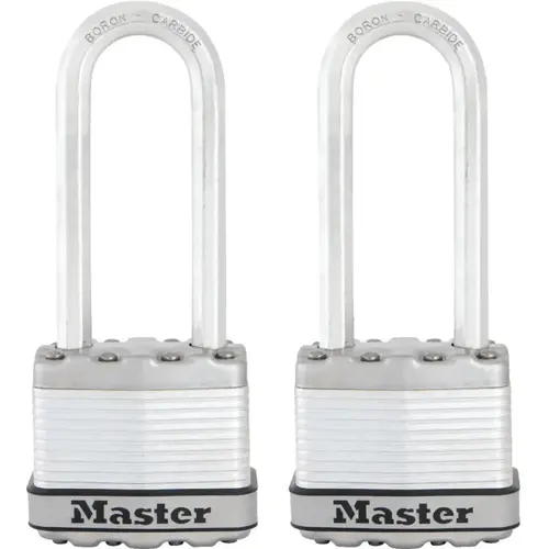 Magnum Series Padlock, Keyed Alike Key, 5/16 in Dia Shackle, 2-1/2 in H Shackle, Stainless Steel Body Zinc - pack of 2