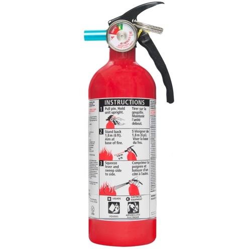 Home Fire Extinguisher, 2 lb Capacity, Sodium Bicarbonate, 5-B:C, B, C Class
