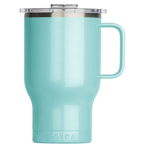 Traveler Series Coffee Mug, 24 oz Capacity, Whale Tail Flip Lid, Stainless Steel, Seafoam, Insulated